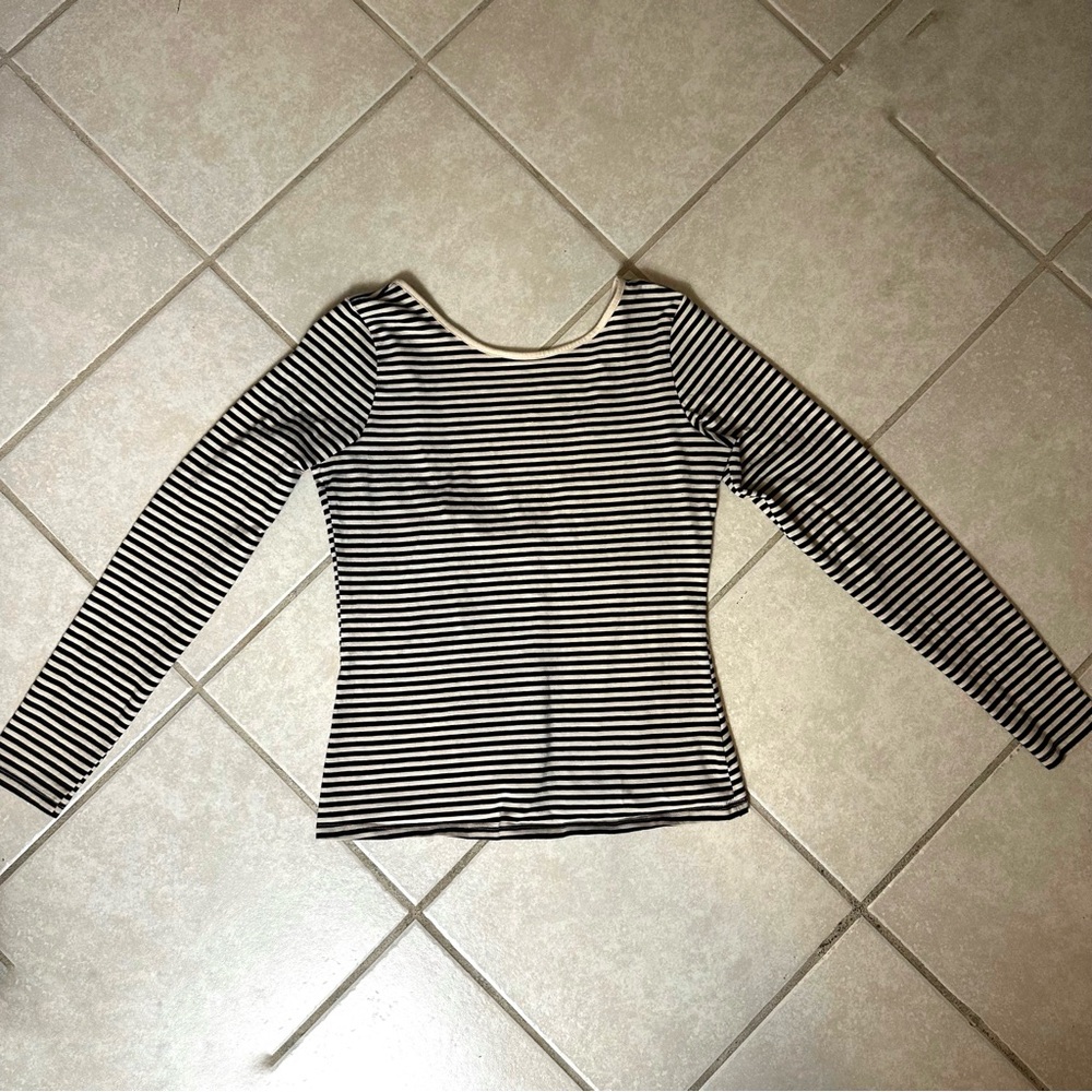 H&M Black and White Striped Blouse - Back out